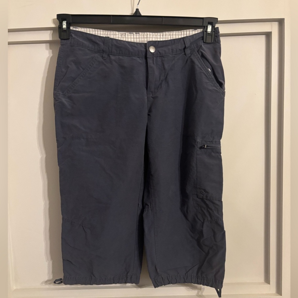 Womans Navy Cargo Shorts comes just below knee very lightweight